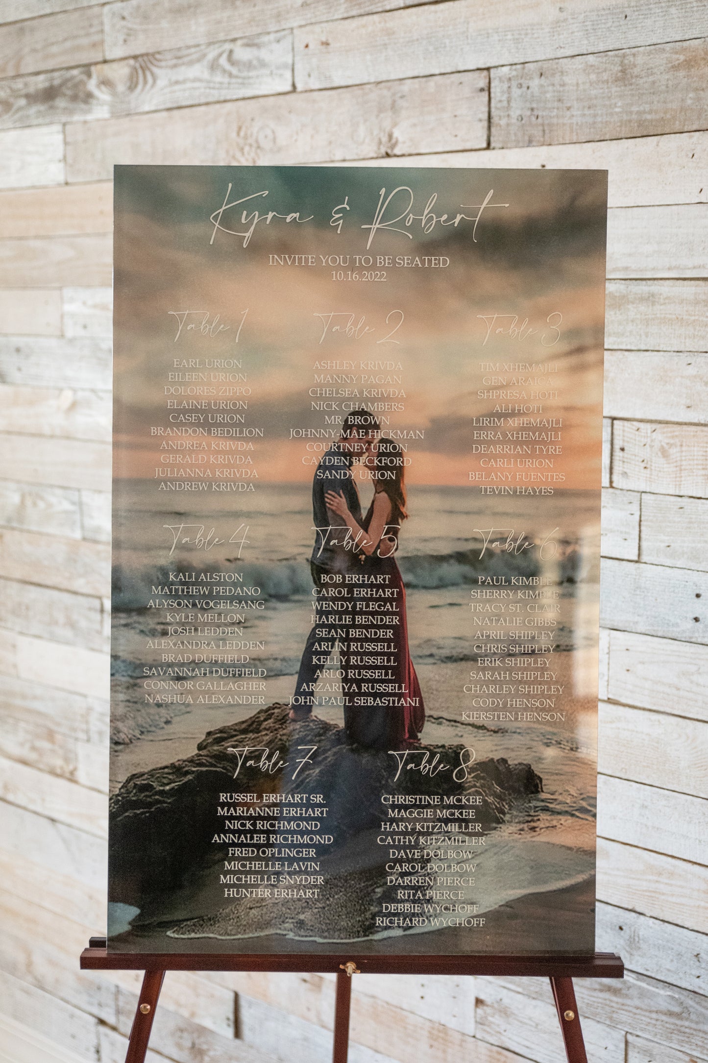Custom Acrylic Seating Charts Personalized with your Photos
