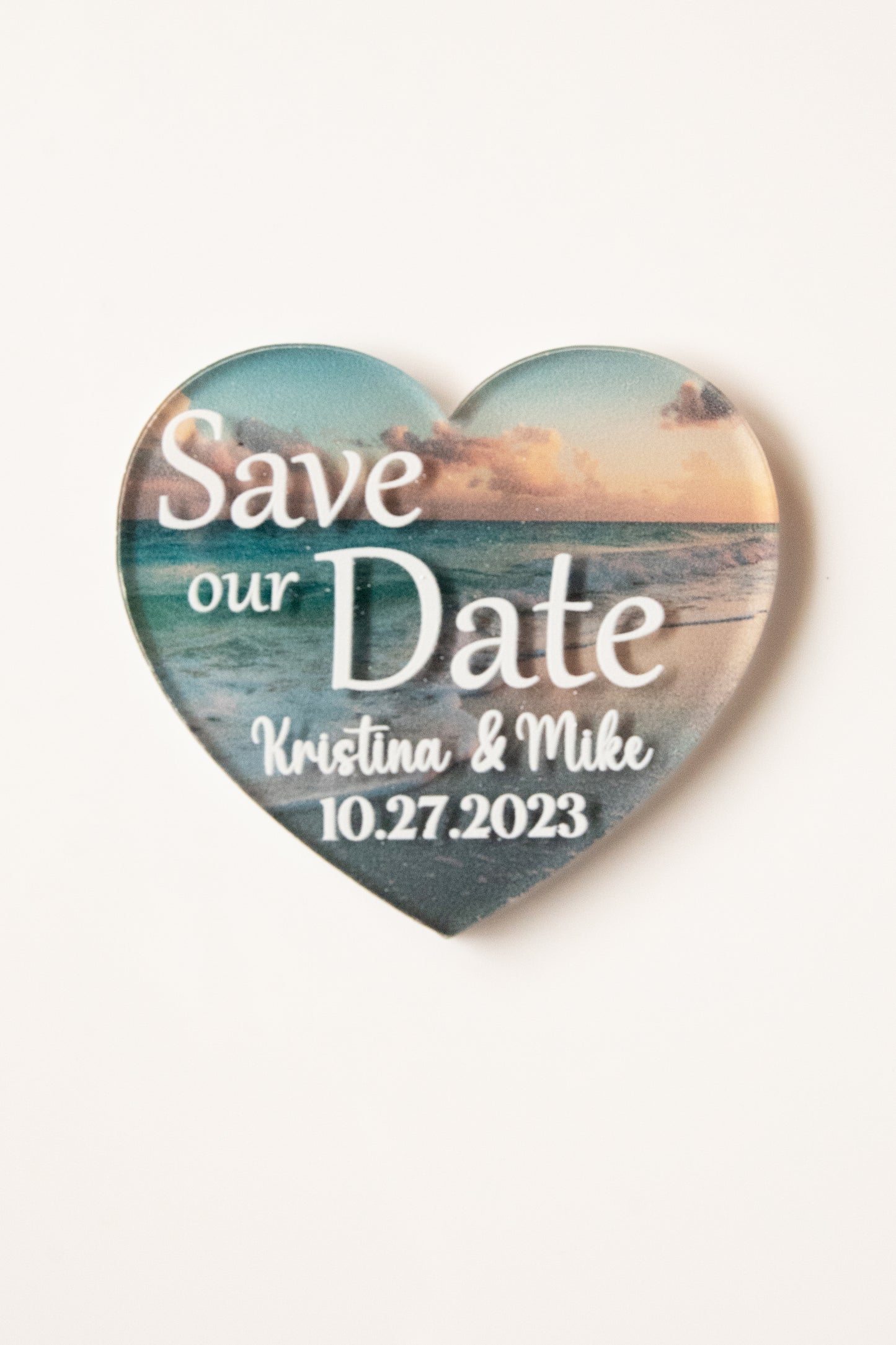 Personalized Heart-Shaped Acrylic Save the Date Magnets - Add a Unique Touch to Your Wedding