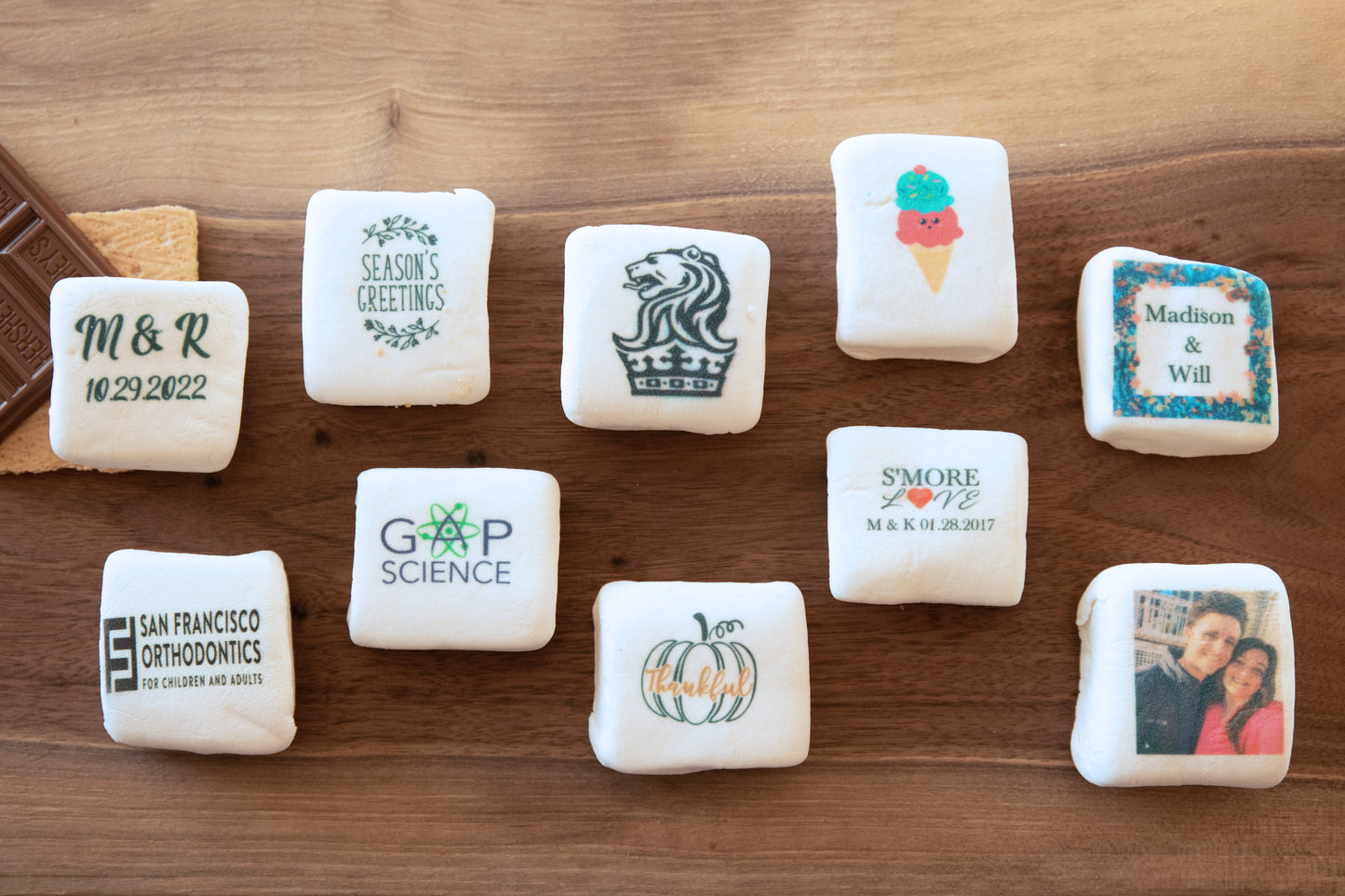 Custom Logo Marshmallow Box for Corporate Events, Company Branding, and Client Gifts