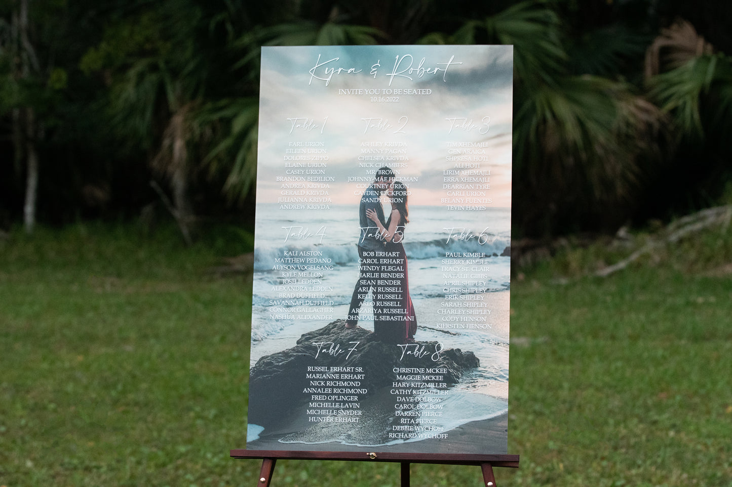 Custom Acrylic Seating Charts Personalized with your Photos