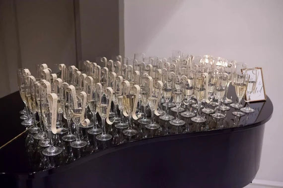 Sip & Be Seated Scrolls - Unique Champagne Wall and Seating Chart Decor