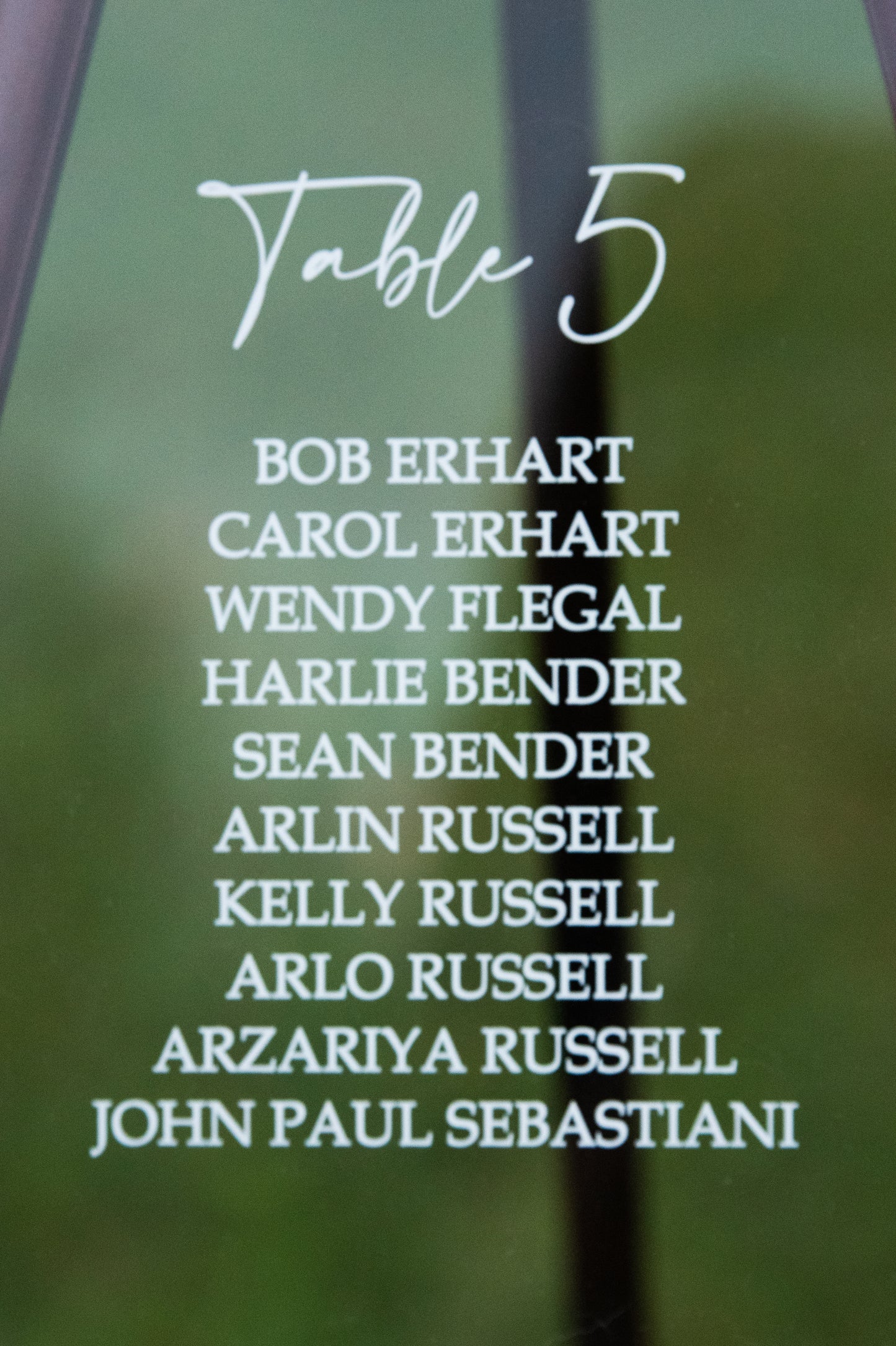 Custom UV Printed Acrylic Seating Chart for Weddings