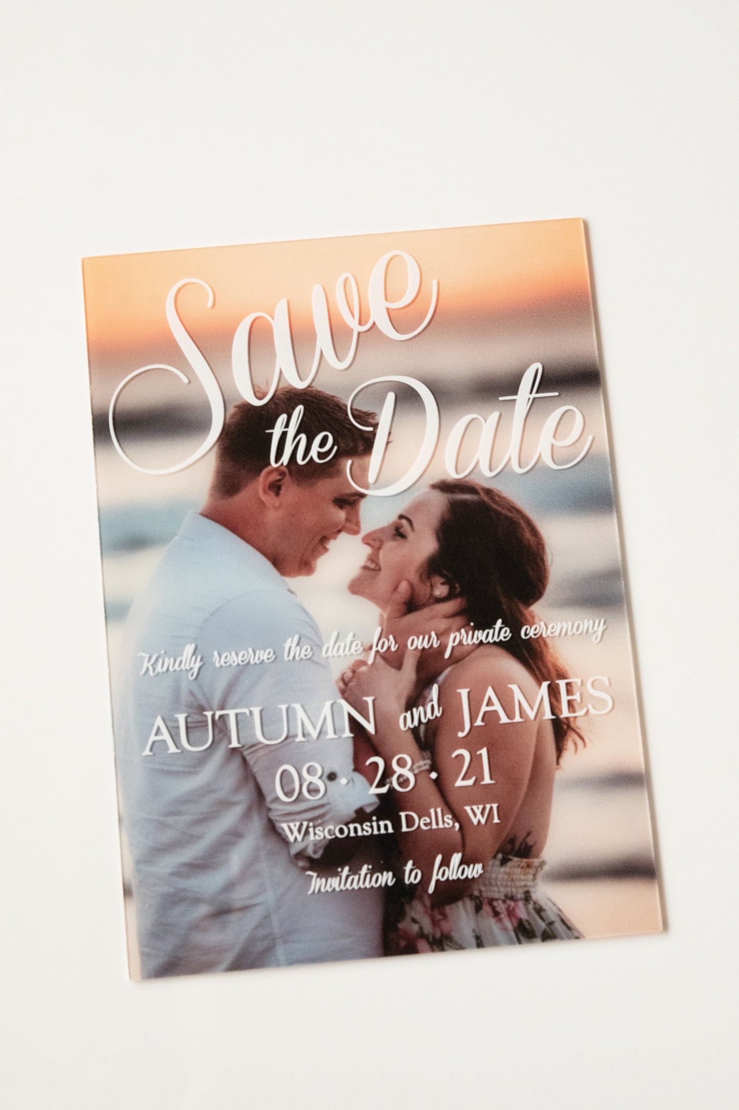 Personalized Acrylic Save the Date - Showcase Your Engagement Photos
