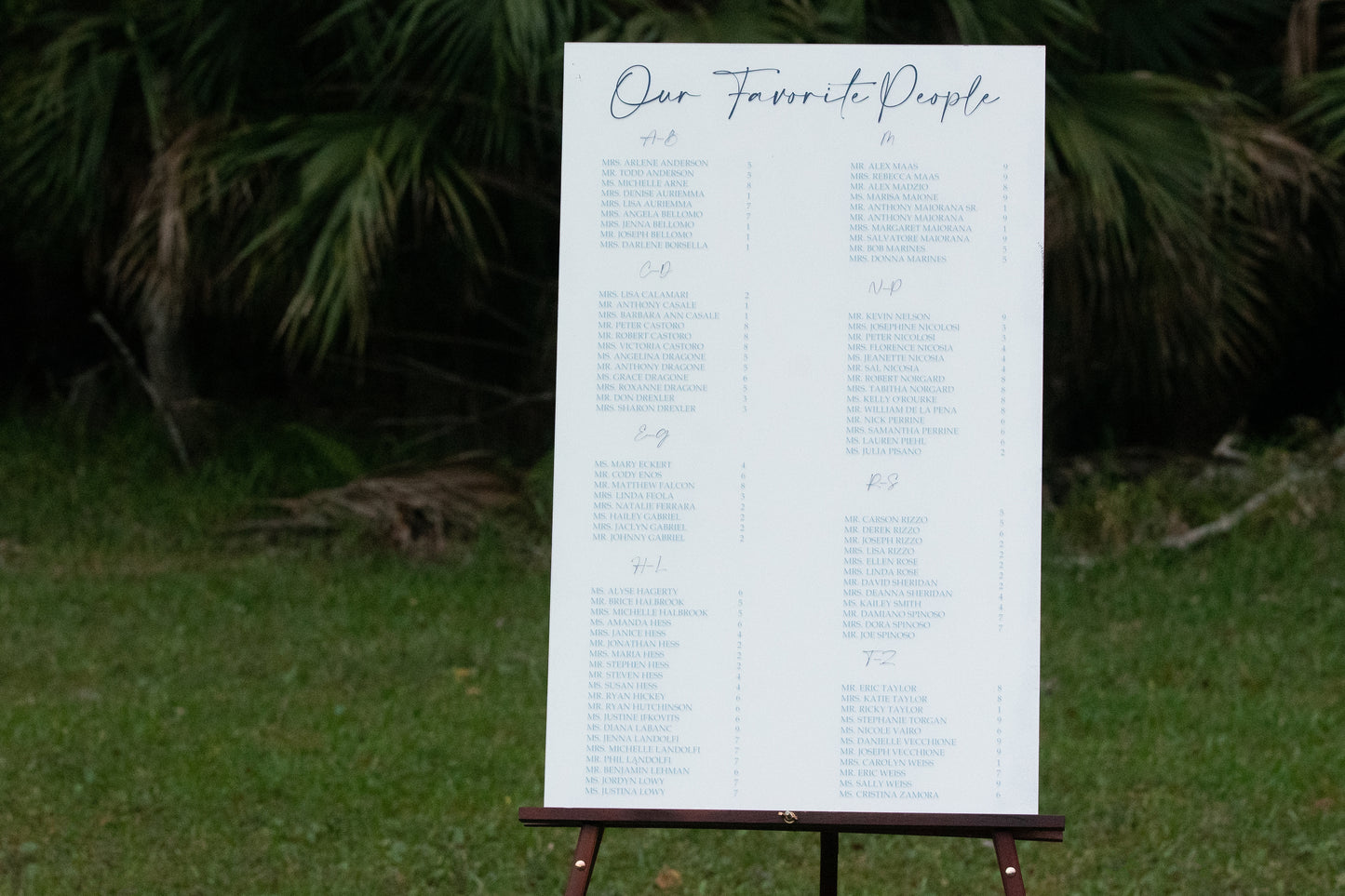 Customizable UV Printed Acrylic Seating Charts with Hand-Painted Backing