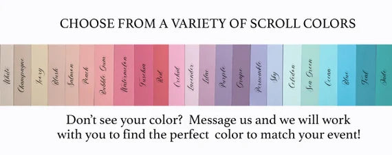 Sip & Be Seated Scrolls - Unique Champagne Wall and Seating Chart Decor