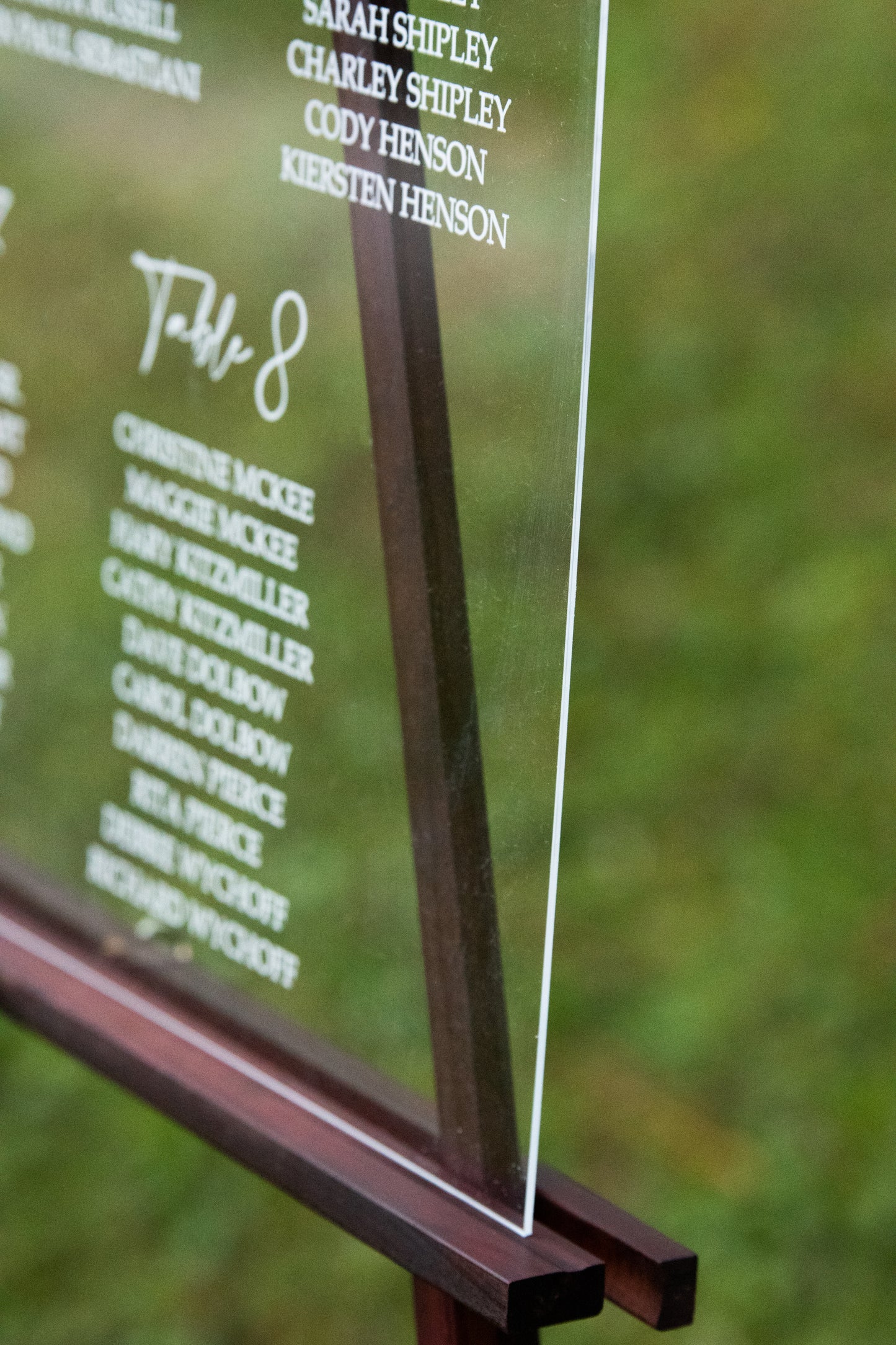 Custom UV Printed Acrylic Seating Chart for Weddings