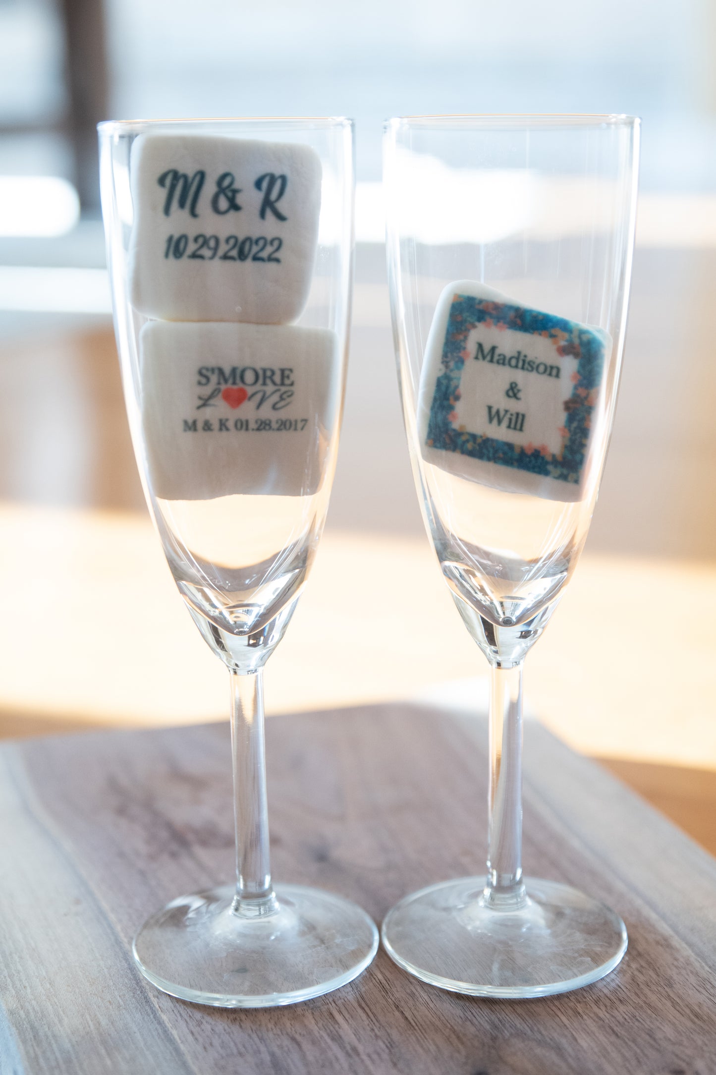S'more Wedding Favors with Custom Text or Images - A Unique Treat for Guests