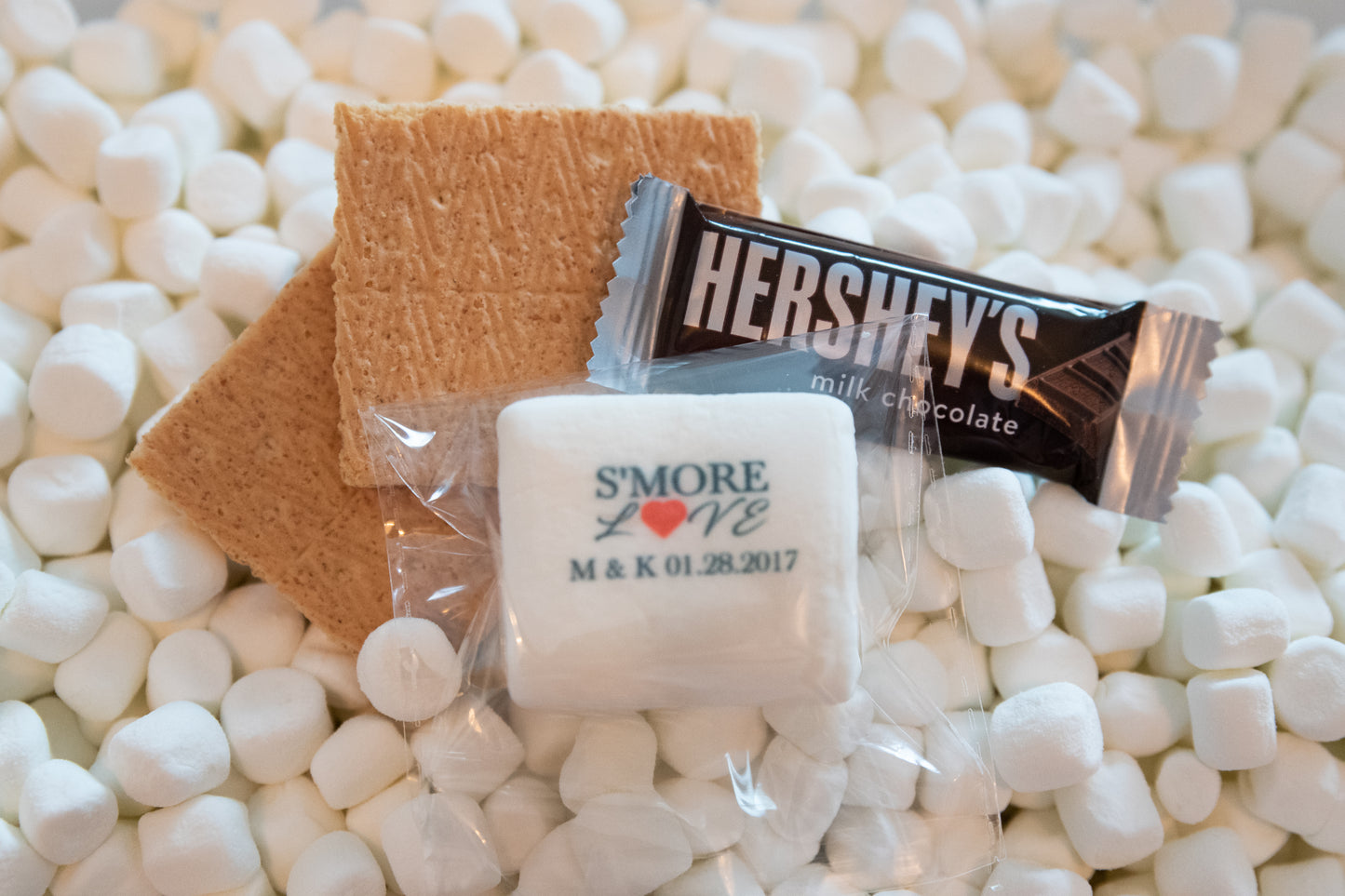 S'more Wedding Favors with Custom Text or Images - A Unique Treat for Guests