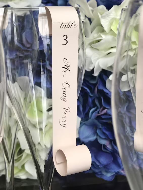 Metallic Foiled Sip & Be Seated Scrolls - Exquisite Champagne Wall and Seating Chart Decor